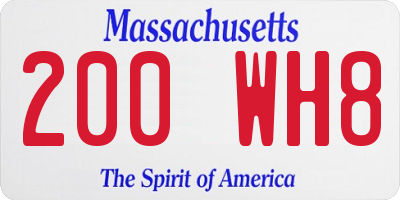 MA license plate 200WH8