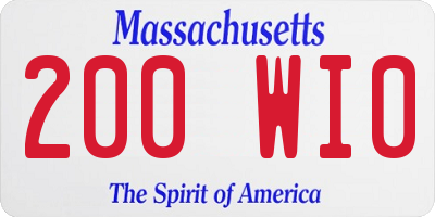 MA license plate 200WI0