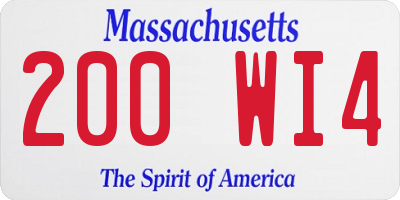 MA license plate 200WI4