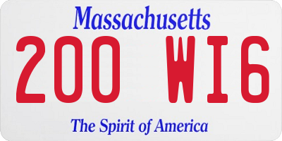 MA license plate 200WI6