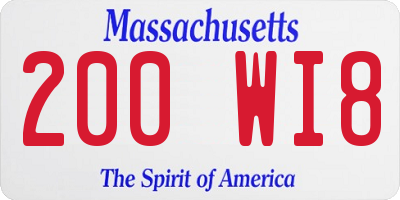 MA license plate 200WI8