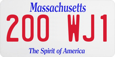 MA license plate 200WJ1