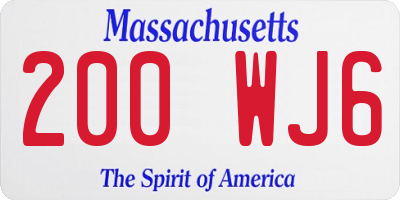 MA license plate 200WJ6
