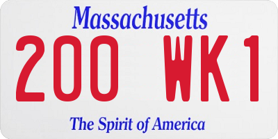 MA license plate 200WK1