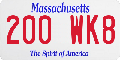MA license plate 200WK8