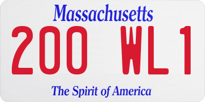 MA license plate 200WL1