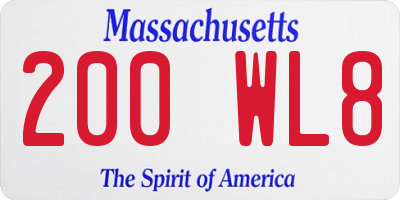 MA license plate 200WL8