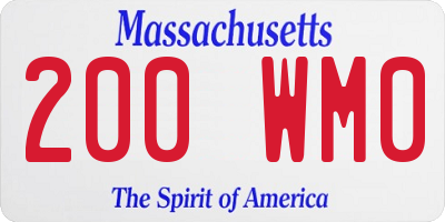 MA license plate 200WM0