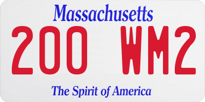 MA license plate 200WM2