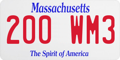MA license plate 200WM3