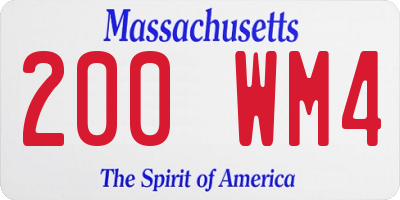 MA license plate 200WM4