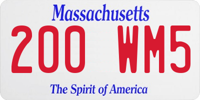 MA license plate 200WM5