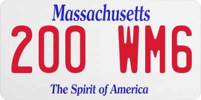 MA license plate 200WM6
