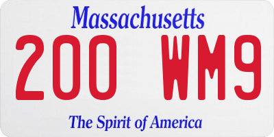 MA license plate 200WM9
