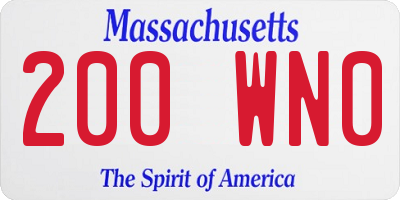 MA license plate 200WN0