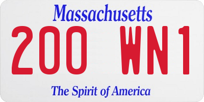 MA license plate 200WN1