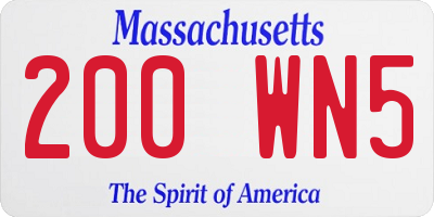 MA license plate 200WN5