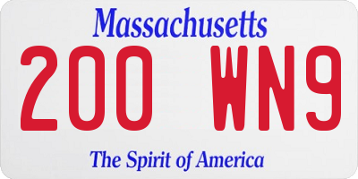 MA license plate 200WN9