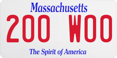 MA license plate 200WO0