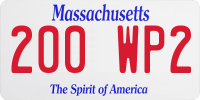 MA license plate 200WP2