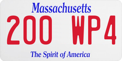 MA license plate 200WP4