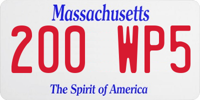 MA license plate 200WP5