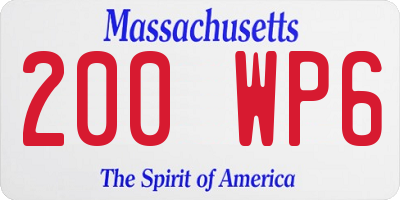 MA license plate 200WP6