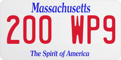 MA license plate 200WP9