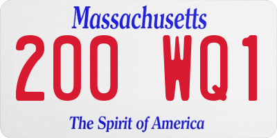 MA license plate 200WQ1