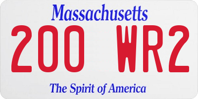 MA license plate 200WR2