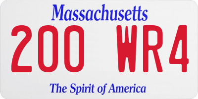 MA license plate 200WR4
