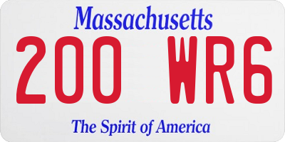 MA license plate 200WR6