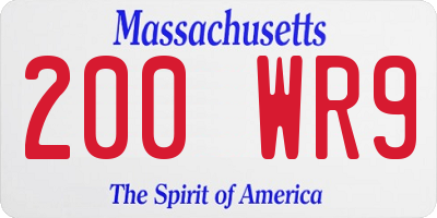 MA license plate 200WR9