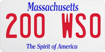 MA license plate 200WS0