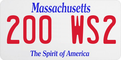 MA license plate 200WS2