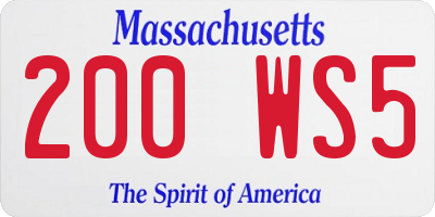 MA license plate 200WS5