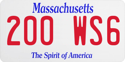 MA license plate 200WS6