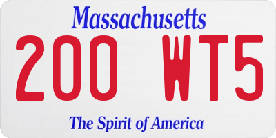 MA license plate 200WT5