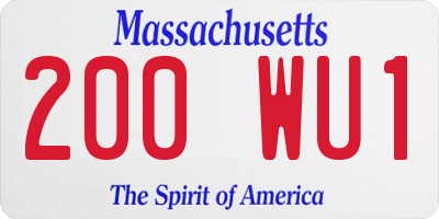 MA license plate 200WU1