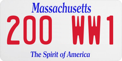 MA license plate 200WW1