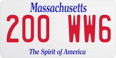 MA license plate 200WW6