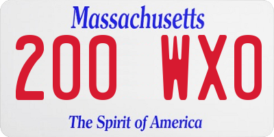 MA license plate 200WX0