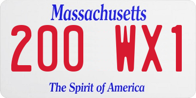 MA license plate 200WX1