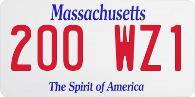 MA license plate 200WZ1