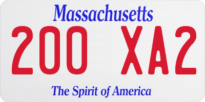 MA license plate 200XA2