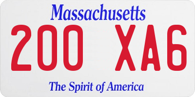 MA license plate 200XA6