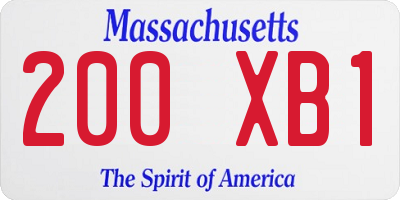MA license plate 200XB1
