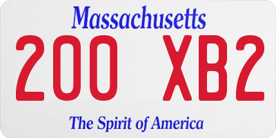 MA license plate 200XB2