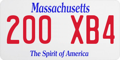 MA license plate 200XB4