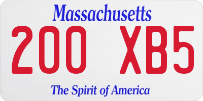 MA license plate 200XB5